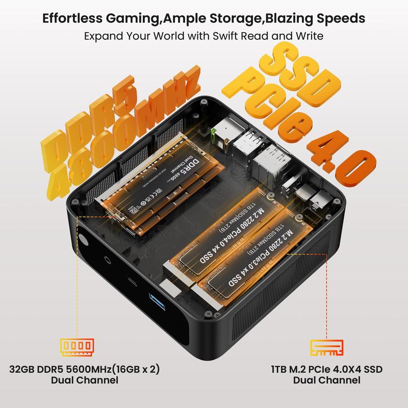 Mini PC Beelink SER6 AMD Ryzen 9 6900HX 32 GB DDR5 SSD de 1 TB